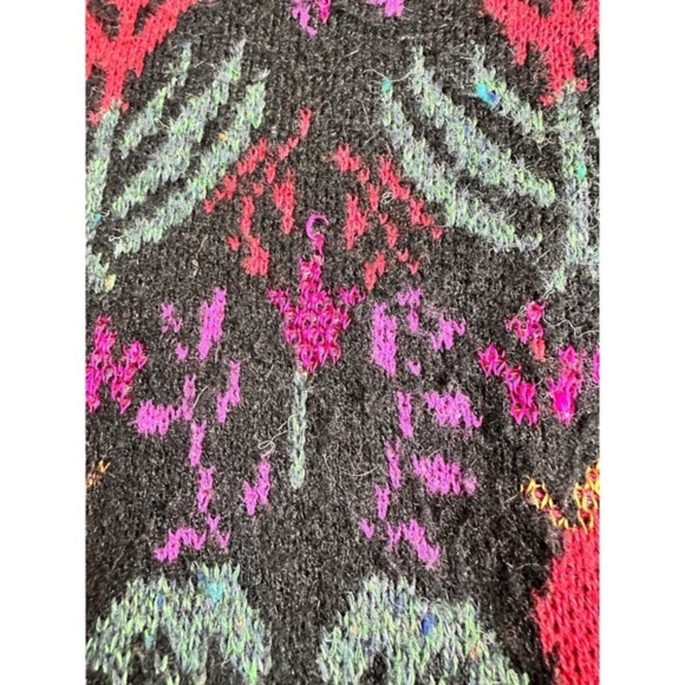 Vintage 80s Pullover Sweater Size Medium Thistle Bateau Neck Design‎ Zone Winter - Picture 2 of 10